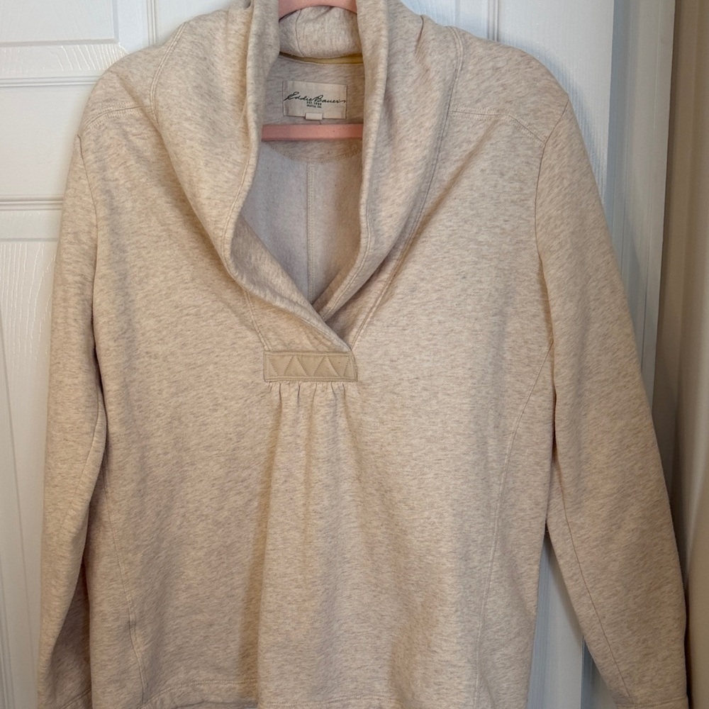 Eddie Bauer Beige Cowl Neck Sweater